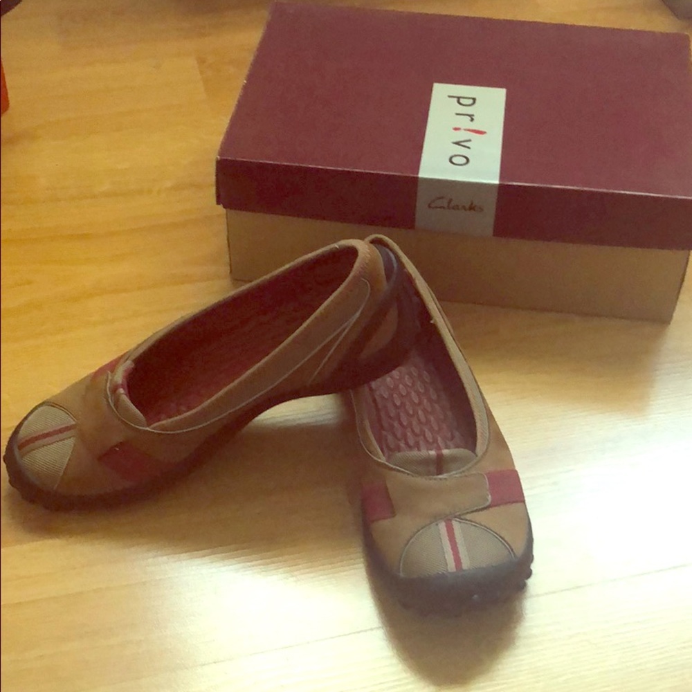 Brown loafer type shoes with rubber soles